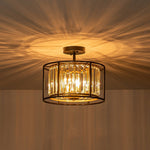 Modern 3 - Light Crystal Semi Flush Mount Ceiling Light - LightfixturesUAE