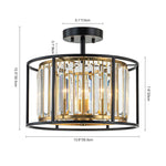 Modern 3 - Light Crystal Semi Flush Mount Ceiling Light - LightfixturesUAE