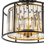 Modern 3 - Light Crystal Semi Flush Mount Ceiling Light - LightfixturesUAE
