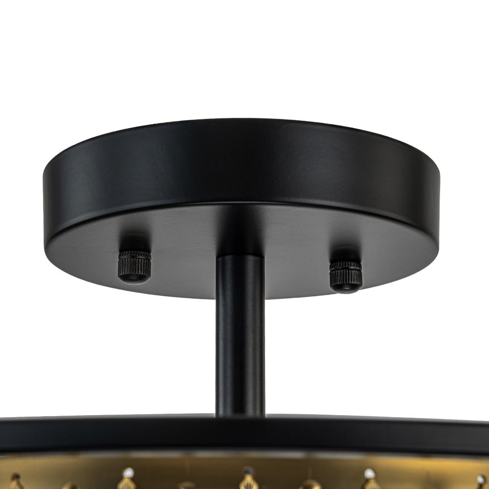 Modern 3 - Light Crystal Semi Flush Mount Ceiling Light - LightfixturesUAE