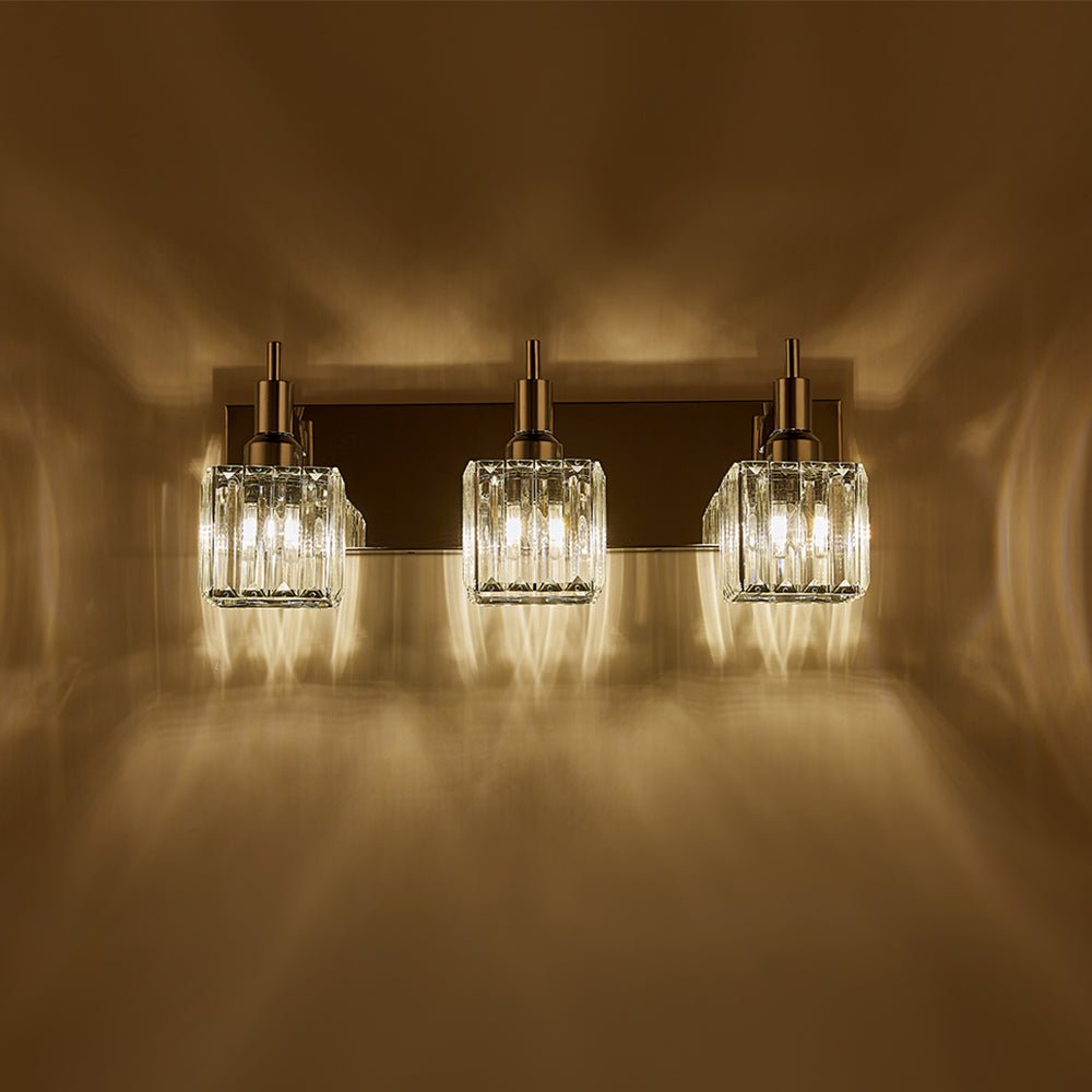Modern 3 - Light Crystal Square Wall Sconce - LightfixturesUAE