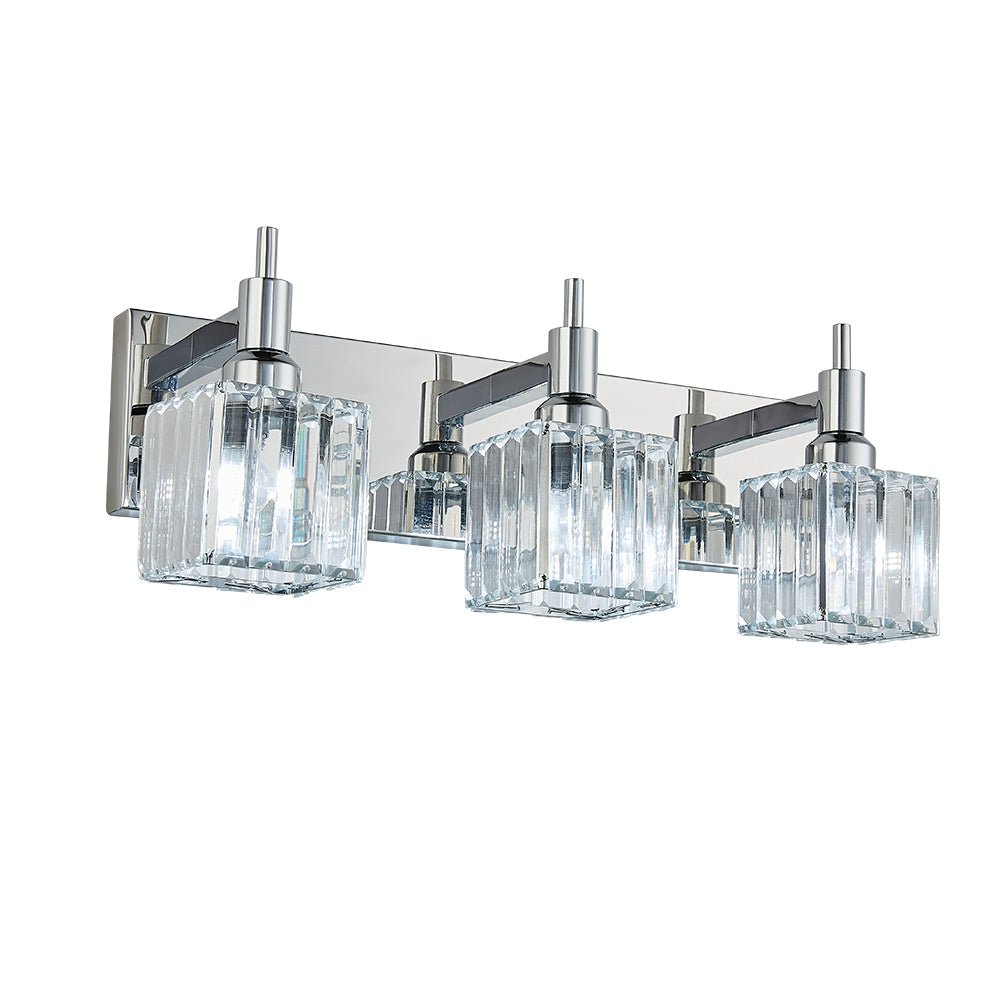 Modern 3 - Light Crystal Square Wall Sconce - LightfixturesUAE
