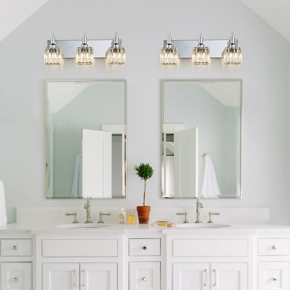 Modern 3 - Light Crystal Square Wall Sconce - LightfixturesUAE