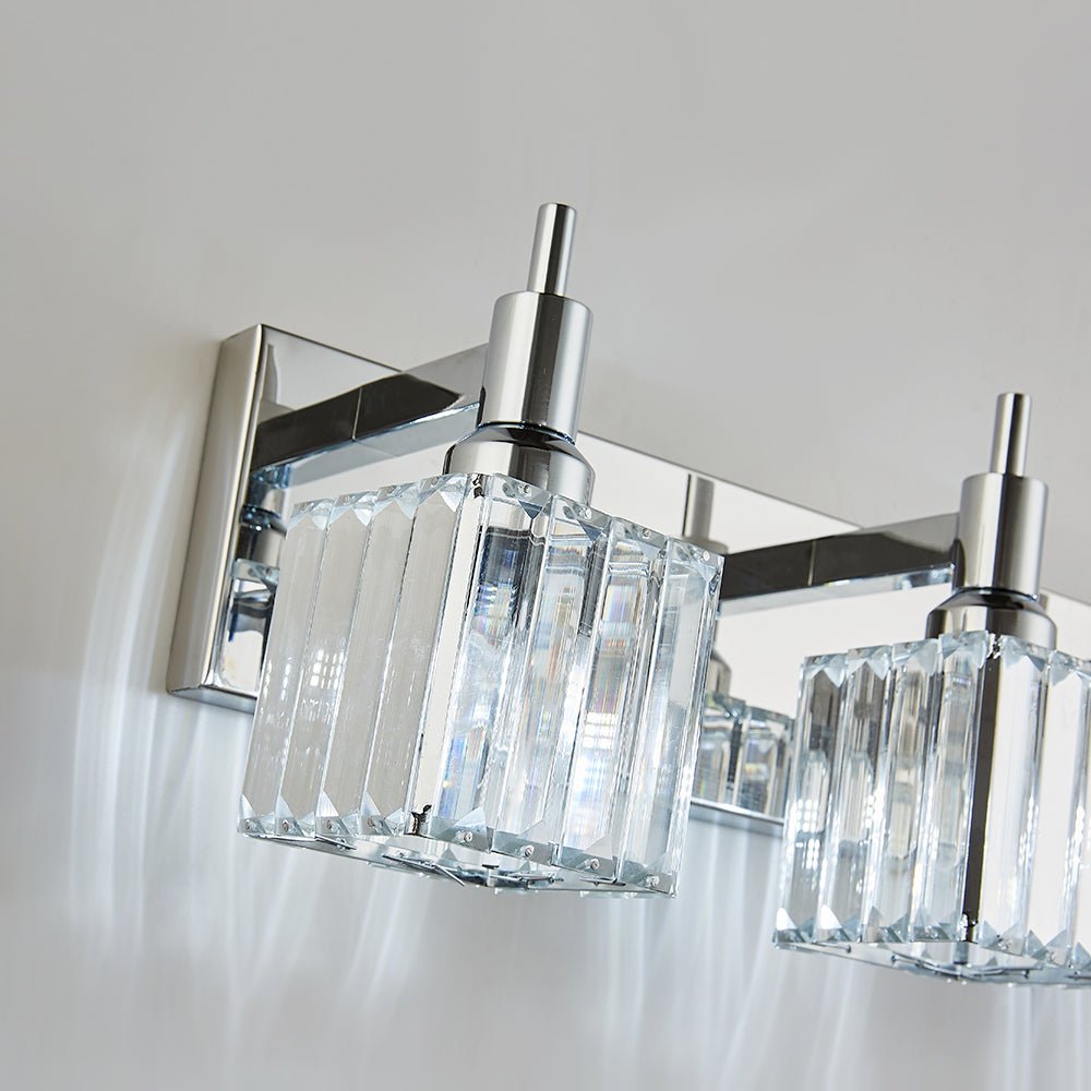Modern 3 - Light Crystal Square Wall Sconce - LightfixturesUAE