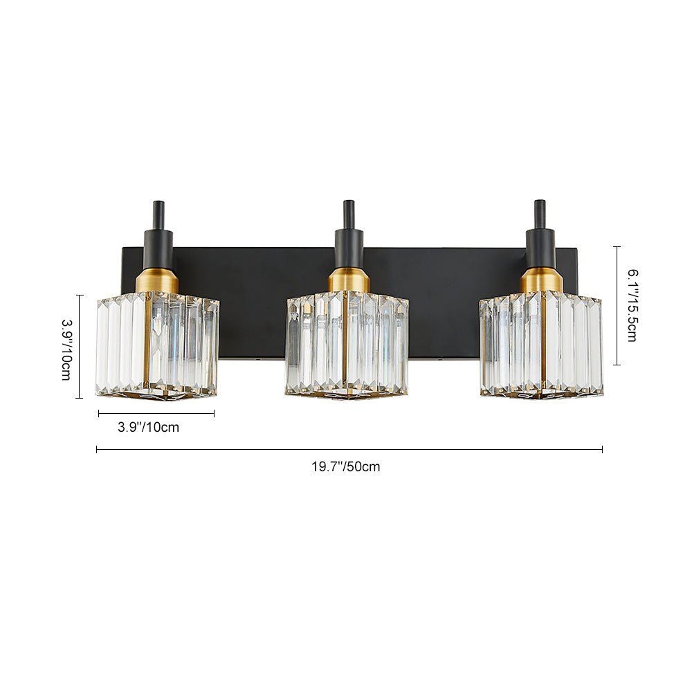 Modern 3 - Light Crystal Square Wall Sconce - LightfixturesUAE