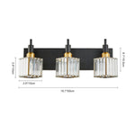 Modern 3 - Light Crystal Square Wall Sconce - LightfixturesUAE