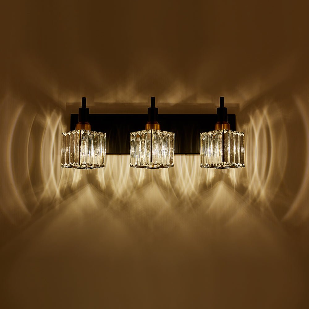 Modern 3 - Light Crystal Square Wall Sconce - LightfixturesUAE