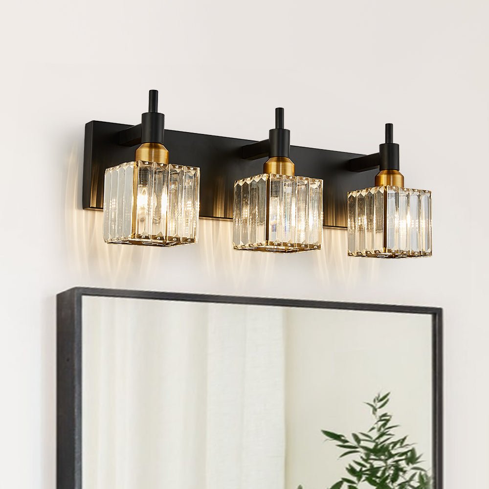 Modern 3 - Light Crystal Square Wall Sconce - LightfixturesUAE