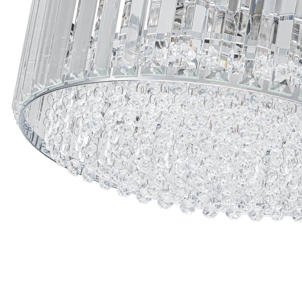 Modern 3 - Light Drum Crystal Flush Mount Light - LightfixturesUAE