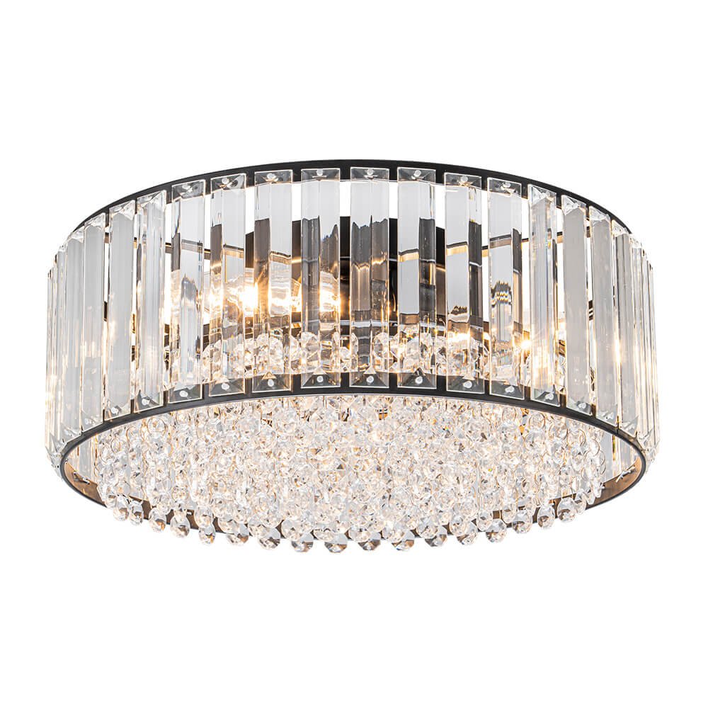 Modern 3 - Light Drum Crystal Flush Mount Light - LightfixturesUAE