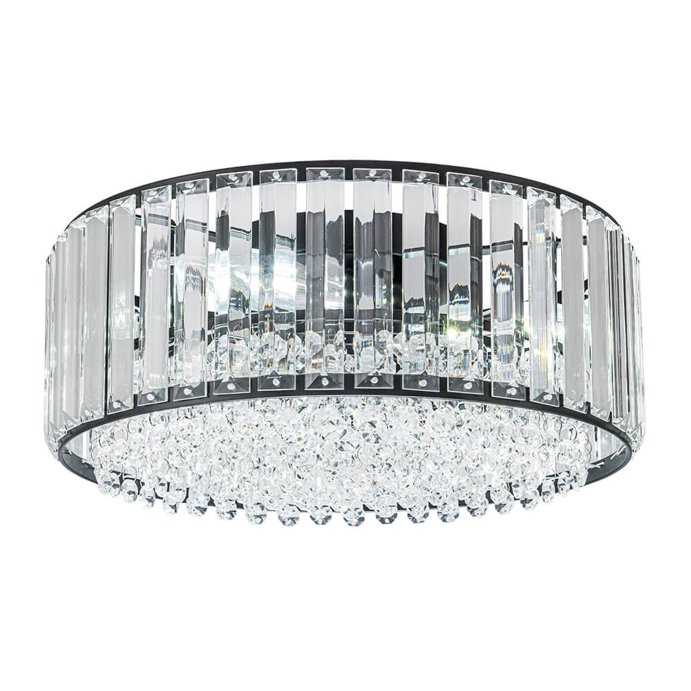 Modern 3 - Light Drum Crystal Flush Mount Light - LightfixturesUAE