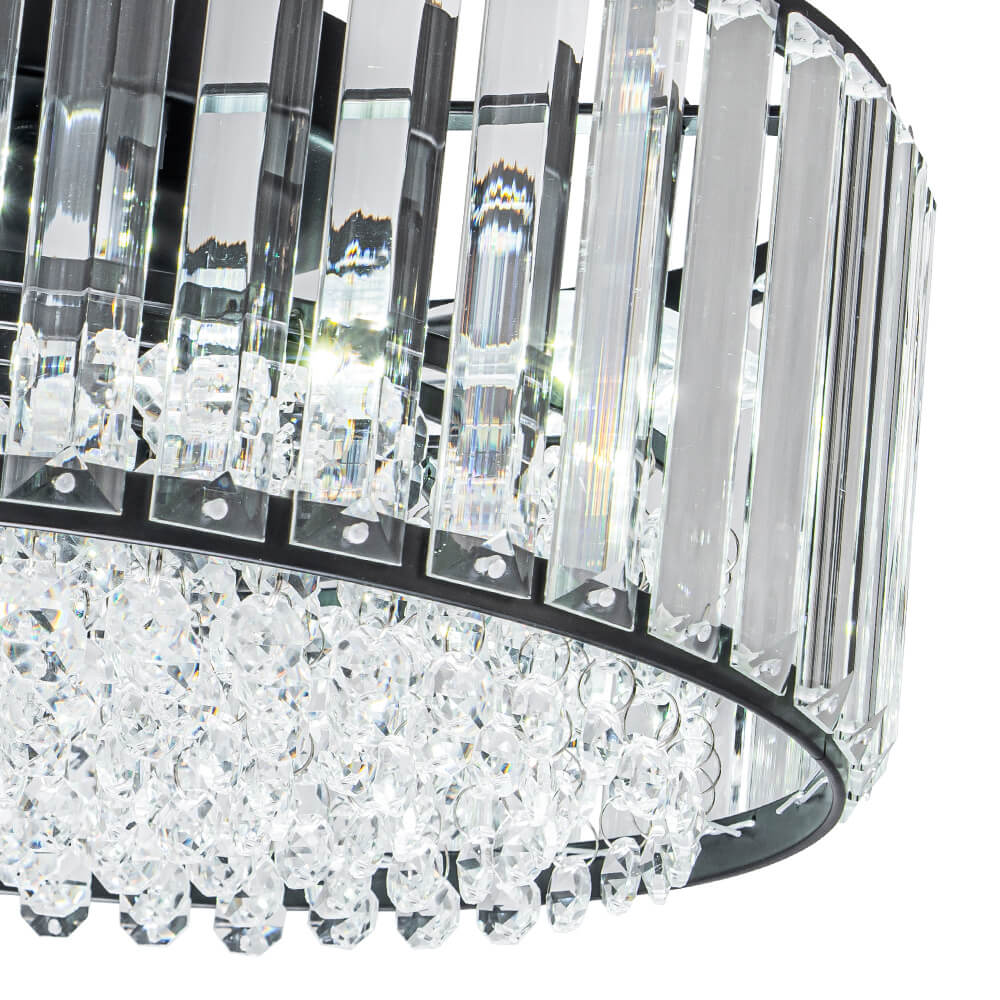 Modern 3 - Light Drum Crystal Flush Mount Light - LightfixturesUAE