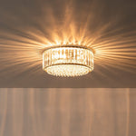 Modern 3 - Light Drum Crystal Flush Mount Light - LightfixturesUAE