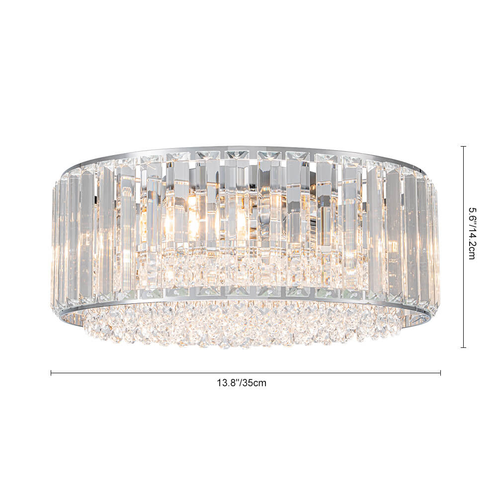 Modern 3 - Light Drum Crystal Flush Mount Light - LightfixturesUAE