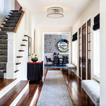 Modern 3 - Light Drum Crystal Flush Mount Light - LightfixturesUAE