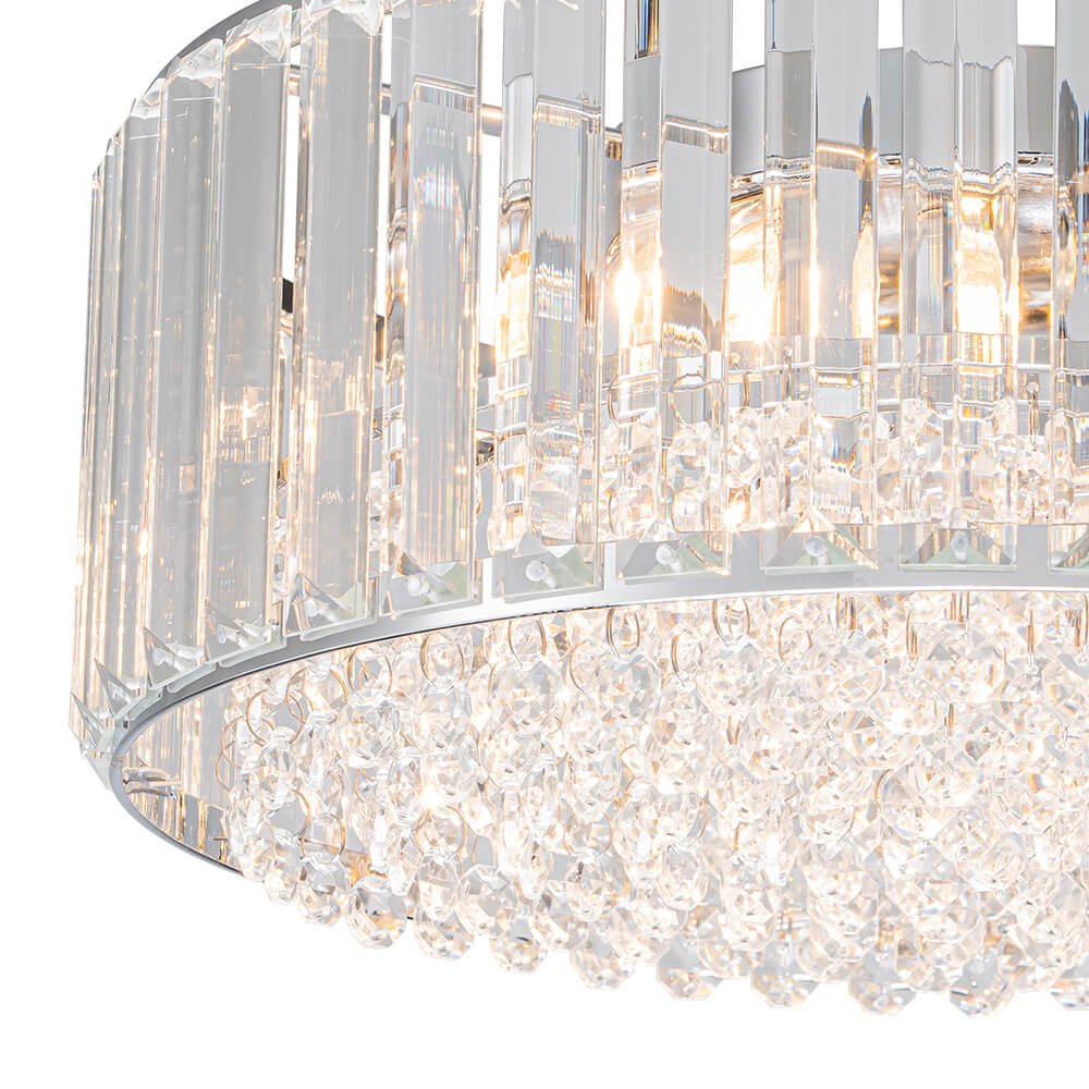 Modern 3 - Light Drum Crystal Flush Mount Light - LightfixturesUAE