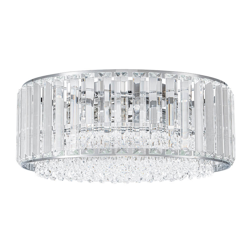Modern 3 - Light Drum Crystal Flush Mount Light - LightfixturesUAE