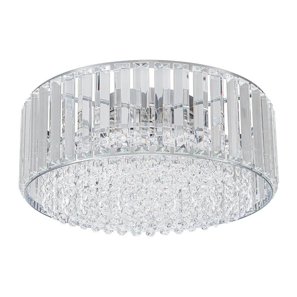 Modern 3 - Light Drum Crystal Flush Mount Light - LightfixturesUAE