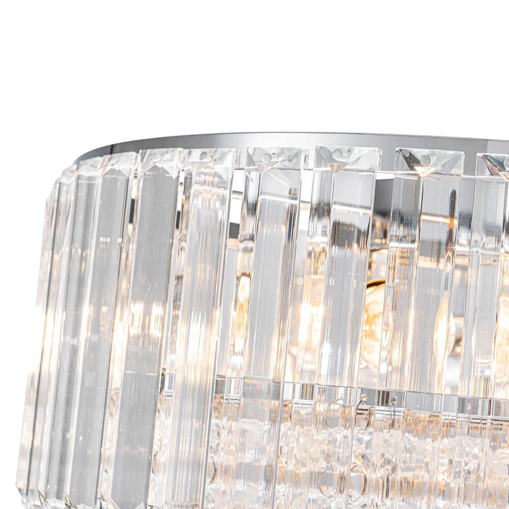 Modern 3 - Light Drum Crystal Flush Mount Light - LightfixturesUAE