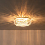 Modern 3 - Light Drum Crystal Flush Mount Light - LightfixturesUAE