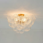 Modern 3 - Light Glass Bubble Semi Flush Mount Ceiling Light - LightfixturesUAE