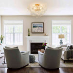 Modern 3 - Light Glass Bubble Semi Flush Mount Ceiling Light - LightfixturesUAE