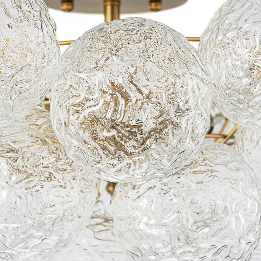 Modern 3 - Light Glass Bubble Semi Flush Mount Ceiling Light - LightfixturesUAE