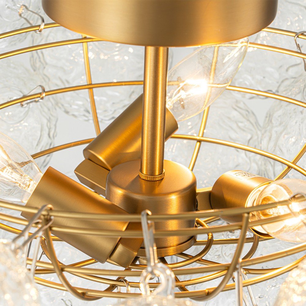 Modern 3 - Light Glass Bubble Semi Flush Mount Ceiling Light - LightfixturesUAE