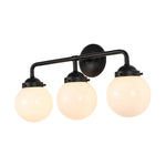 Modern 3 - Light Glass Matte Black Vanity Light - LightfixturesUAE