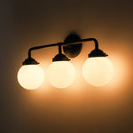 Modern 3 - Light Glass Matte Black Vanity Light - LightfixturesUAE