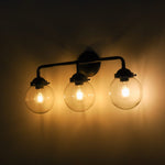Modern 3 - Light Glass Matte Black Vanity Light - LightfixturesUAE
