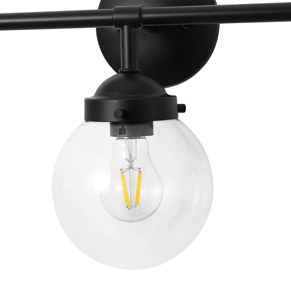 Modern 3 - Light Glass Matte Black Vanity Light - LightfixturesUAE