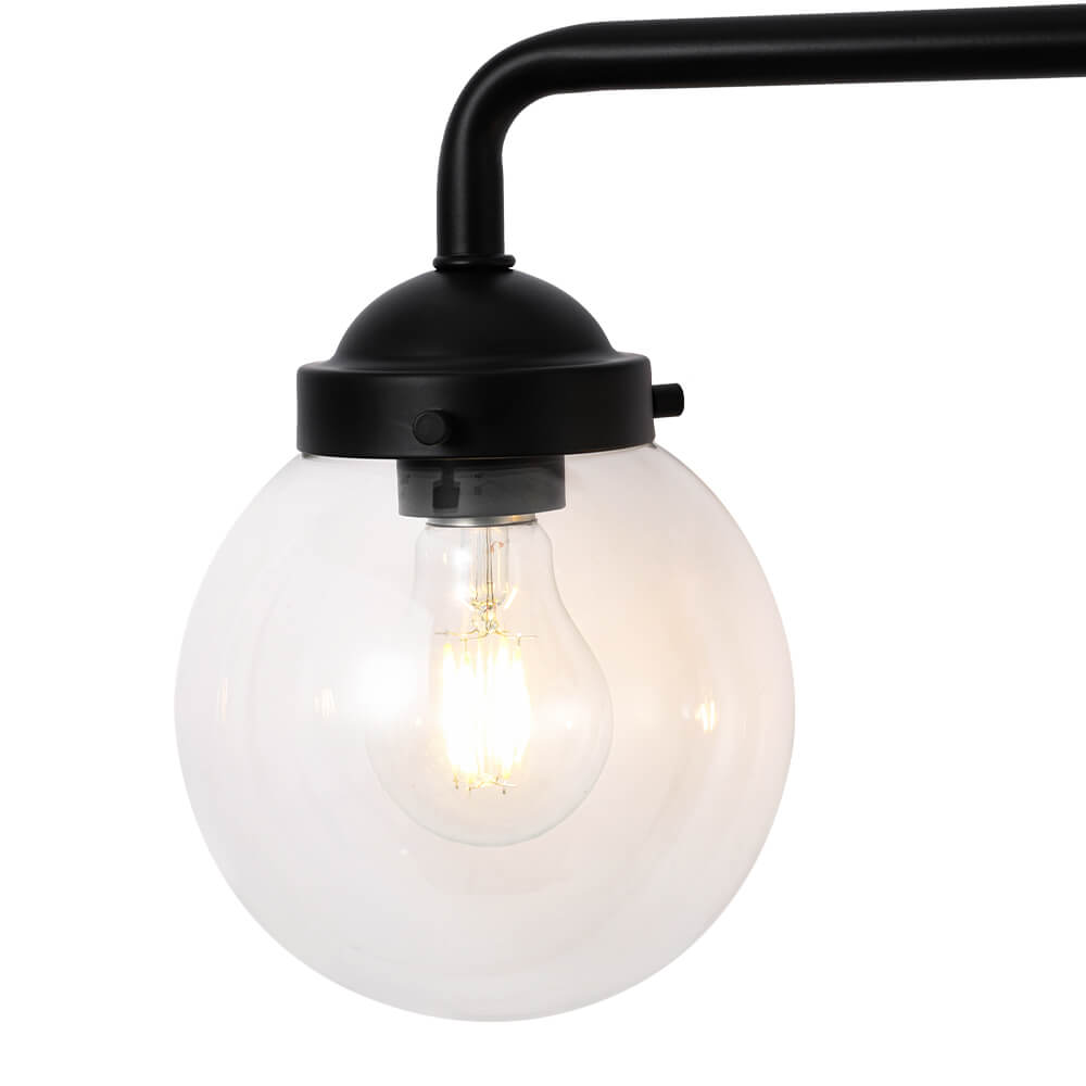 Modern 3 - Light Glass Matte Black Vanity Light - LightfixturesUAE