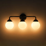 Modern 3 - Light Glass Matte Black Vanity Light - LightfixturesUAE