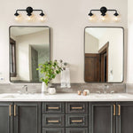 Modern 3 - Light Glass Matte Black Vanity Light - LightfixturesUAE