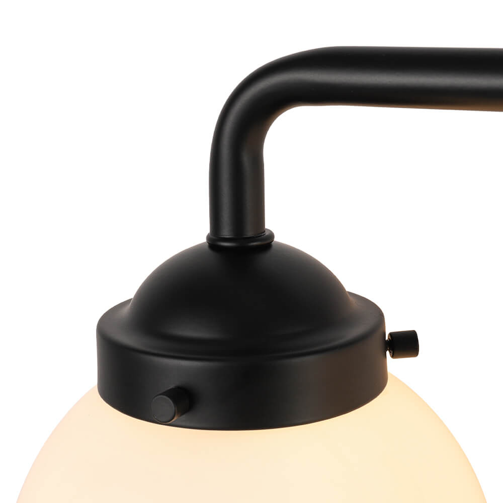 Modern 3 - Light Glass Matte Black Vanity Light - LightfixturesUAE