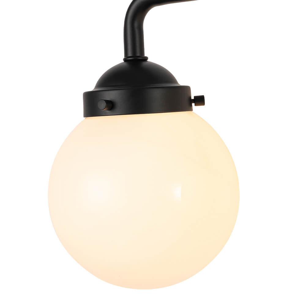 Modern 3 - Light Glass Matte Black Vanity Light - LightfixturesUAE
