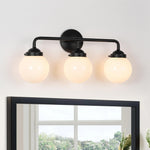 Modern 3 - Light Glass Matte Black Vanity Light - LightfixturesUAE