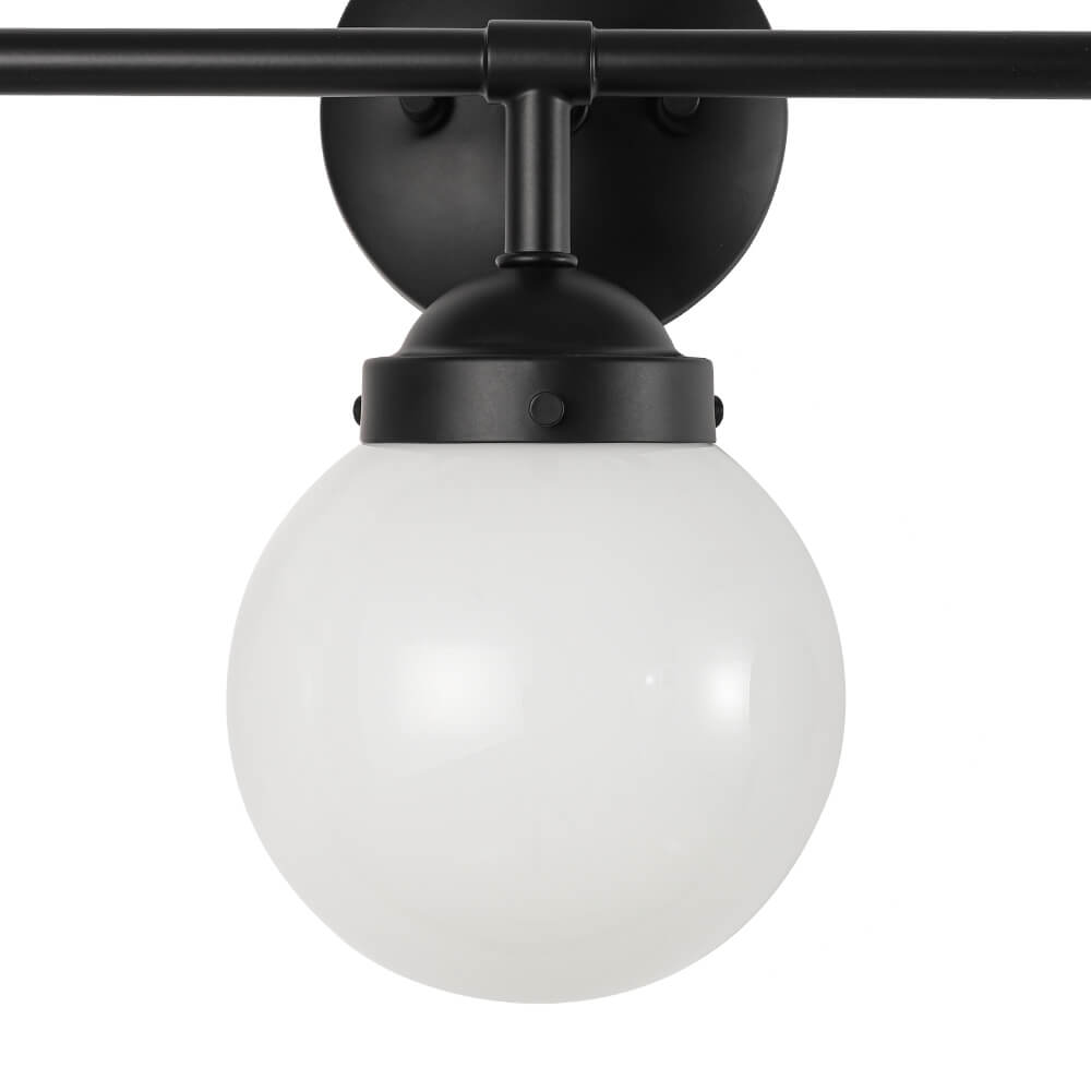 Modern 3 - Light Glass Matte Black Vanity Light - LightfixturesUAE