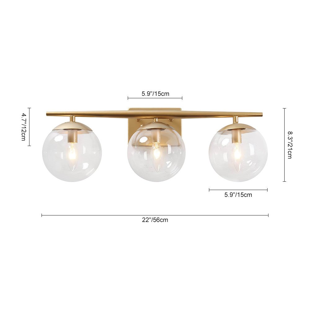 Modern 3 - Light Glass Wall Sconce - LightfixturesUAE