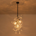 Modern 3 - Light Grape Cluster Clear Glass Chandelier - LightfixturesUAE
