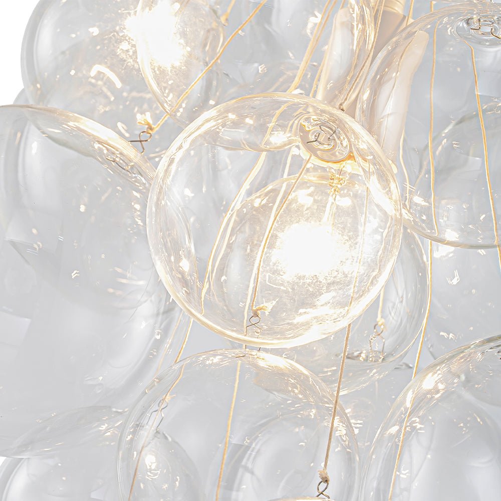 Modern 3 - Light Grape Cluster Clear Glass Chandelier - LightfixturesUAE