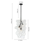 Modern 3 - Light Grape Cluster Clear Glass Chandelier - LightfixturesUAE