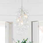 Modern 3 - Light Grape Cluster Clear Glass Chandelier - LightfixturesUAE