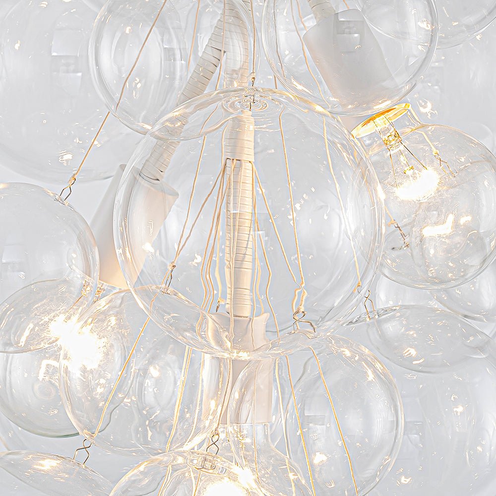 Modern 3 - Light Grape Cluster Clear Glass Chandelier - LightfixturesUAE