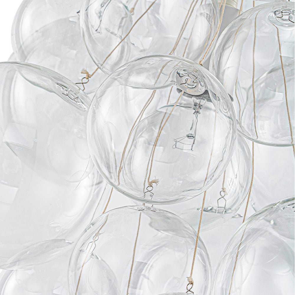 Modern 3 - Light Grape Cluster Clear Glass Chandelier - LightfixturesUAE