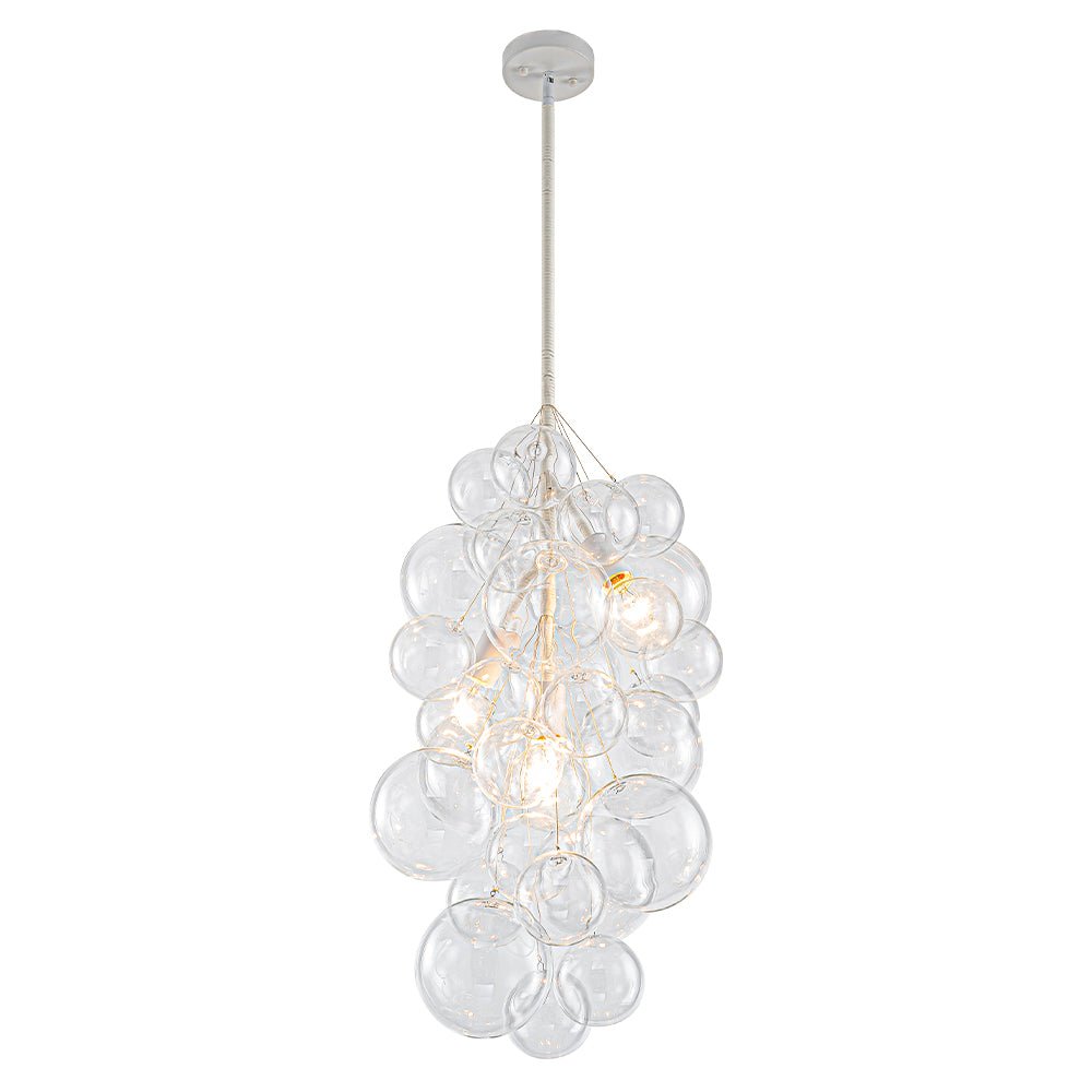 Modern 3 - Light Grape Cluster Clear Glass Chandelier - LightfixturesUAE