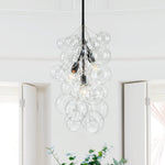Modern 3 - Light Grape Cluster Clear Glass Chandelier - LightfixturesUAE