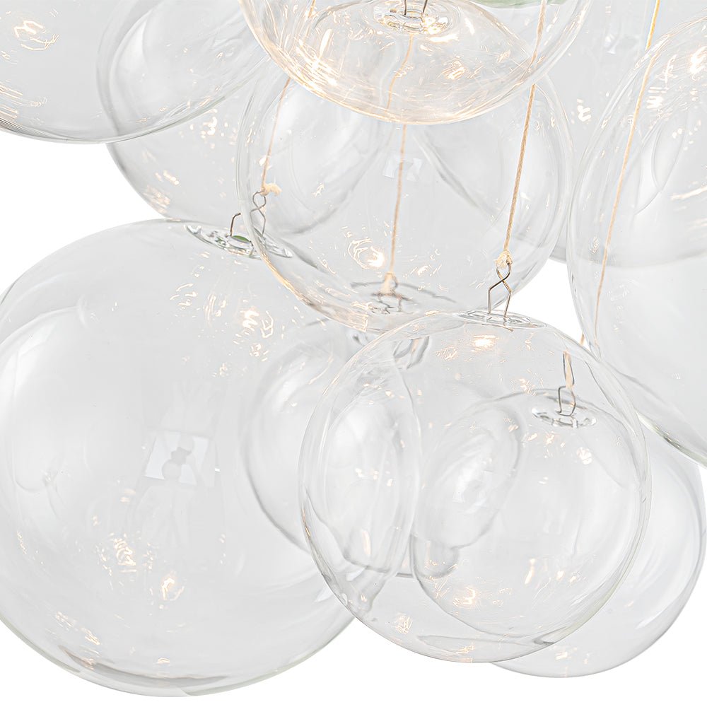 Modern 3 - Light Grape Cluster Clear Glass Chandelier - LightfixturesUAE