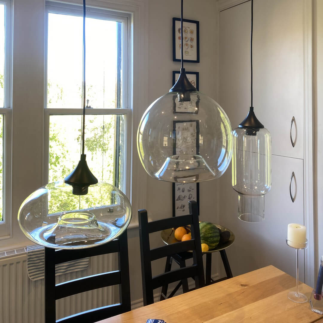 Modern 3 Light Linear Cluster Glass Pendant Light - LightfixturesUAE